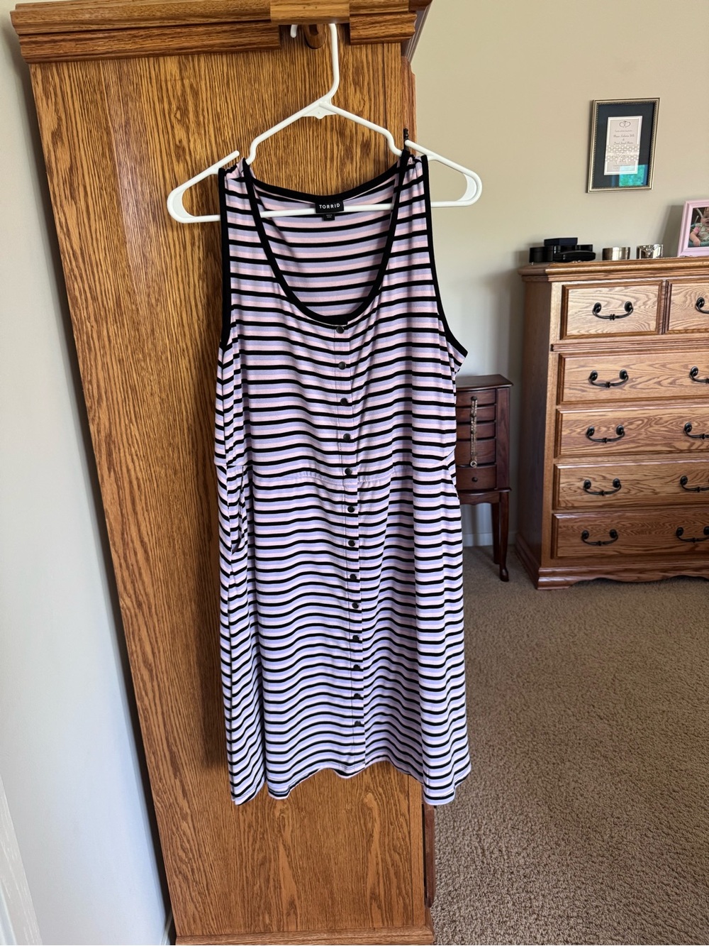 Torrid Pink & Black Striped Dress